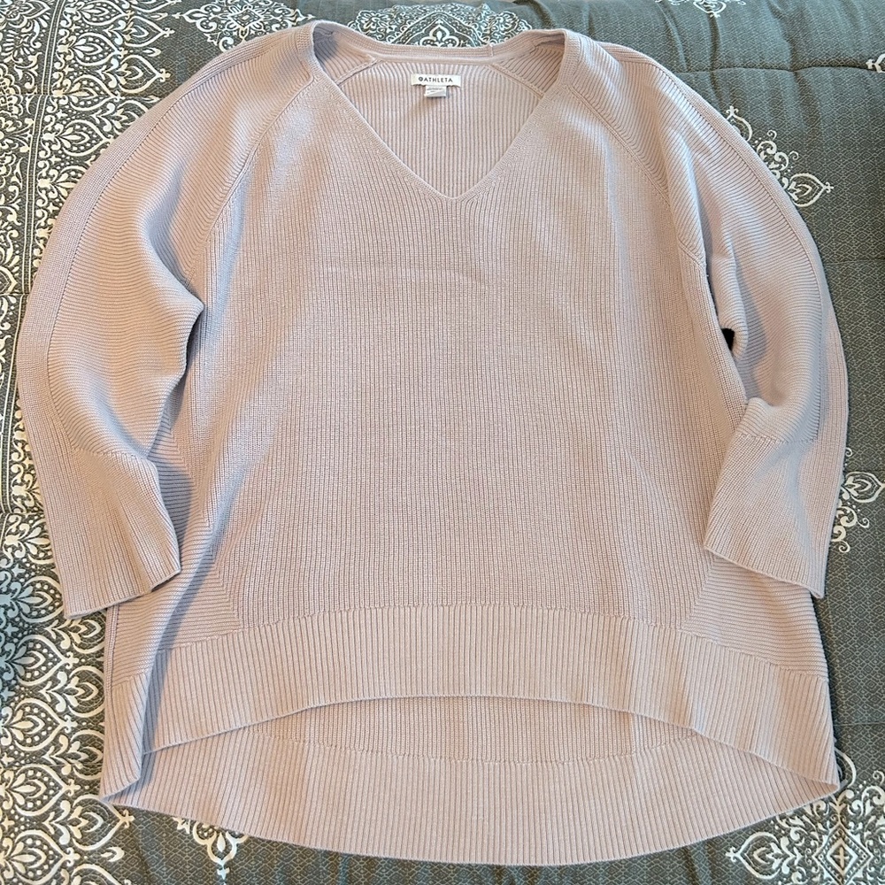 Athleta Lavender V-Neck Sweater